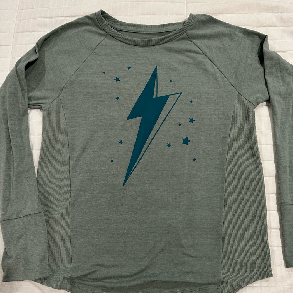 GAP Kids Long Sleeve Shirt with Lightning Bolt - Green